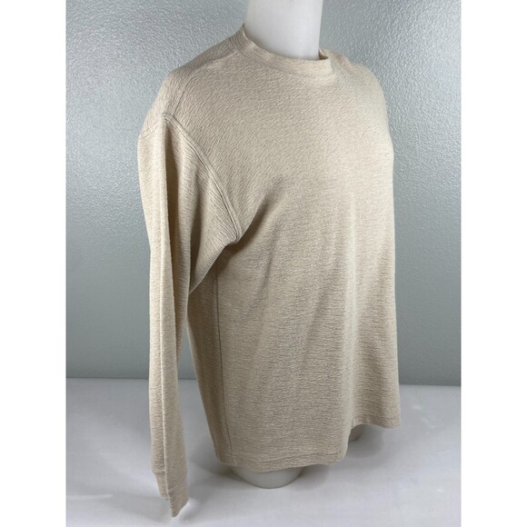 Paolo Valenzie Ben XL Tan Sweater Italy Textured Long Sleeve - Picture 3 of 9